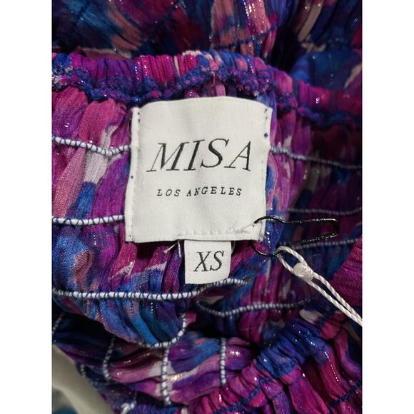 Misa Los Angeles 'Noura' Purple Voile Off Shoulder Mini Dress Size XS - Picture 4 of 5